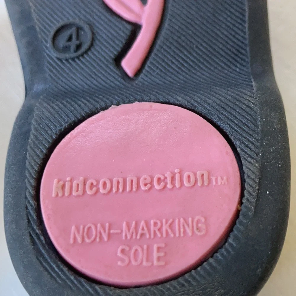Kidconnection Black Patent Leather Mary Jane Buckle Shoes Bow Non-Marking Sole